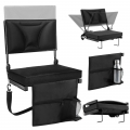 ECOZZONE Stadium seats for bleachers with adjustable recline&height.Thickened seat cushion, Black.