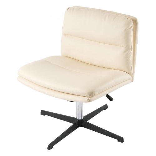 ECOZZONE Cross Legged Office Chair No Wheels,360° swivelling Height adjustable,home office bedroom