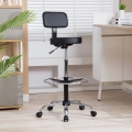 ECOZZONE Drawing Stool, Ergonomic Backrest Detachable With Footrest, Suitable For Studio Use(Black)