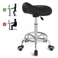 ECOZZONE Saddle Stool Ergonomic,Comfort Strap Wide Thick Seat Cushion for Medical, Home, Office,Black
