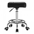 ECOZZONE Rolling Stool, Comfort with Thick Square Seat Cushion for Medical, Home, Office (Black)
