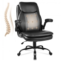 ECOZZONE High Back Office Chair - Ergonomic PU Leather Back and Lumbar Support for Home and Office.
