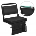 OTMASTER Stadium Bleacher Chair-Extended Backrest, Ergonomic Spine Protection, Events, Camping.(Black)