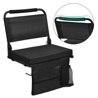OTMASTER Stadium Bleacher Chair-Extended Backrest, Ergonomic Spine Protection, Events, Camping.(Black)