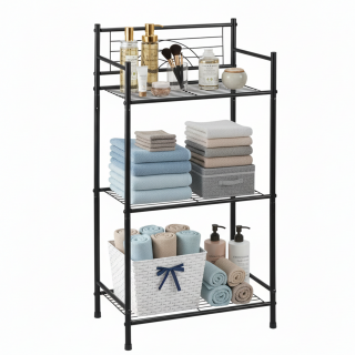 ECOZZONE 3 Tier Printer Stand,Mobile Printer Table,Wooden Table Top & Lock Casters for Office,Kitchen,Home