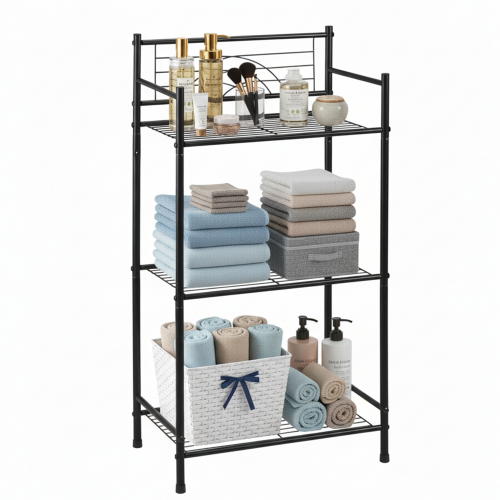 ECOZZONE 3 Tier Printer Stand,Mobile Printer Table,Wooden Table Top & Lock Casters for Office,Kitchen,Home